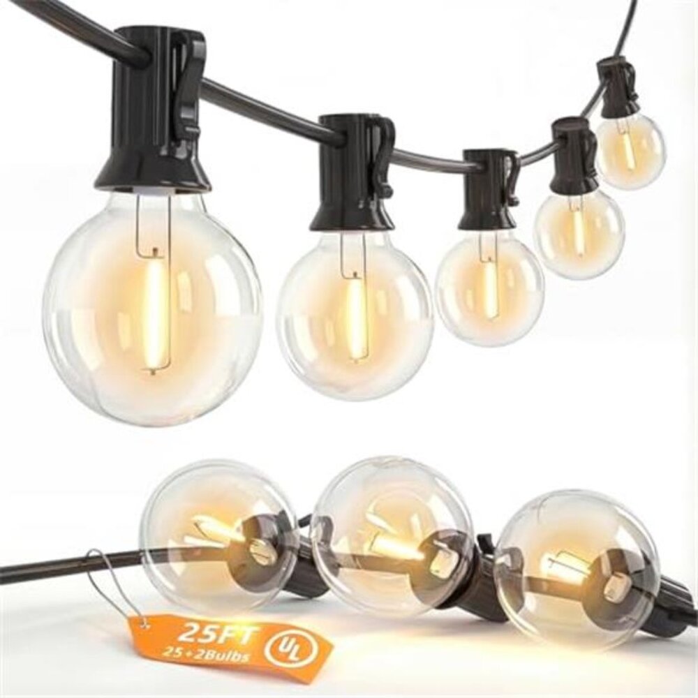 Outdoor Globe String Lights 25FT LED Waterproof Patio Pergola Balcony Party Deco
